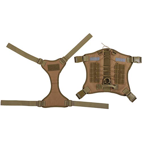 Cosiki Juli- Haustier Outdoor Weste, Outdoor Starke Hund Outdoor Weste, langlebig Abnehmbar für Hundeweste Hundegeschirr(Khaki, L) von Cosiki