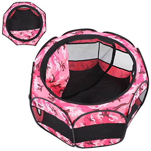 Cosiki Juli- Metall Faltbares rosa Tarn-Haustierzelt, Haustier-Laufstall, Für Haustier-Laufstall-Stiftzelt(S, XBD95 Color Camouflage) von Cosiki