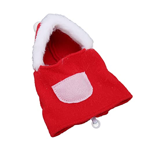 Cosiki Vogel-Weihnachtskleidung, Weiche Rote Vogelkleidung, Elastischer, Eleganter Hoodie mit Ring für Halloween für Nymphensittich (S) von Cosiki