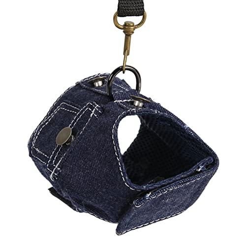 Denim-Hundegeschirr Bestes Design, bequemes Nylon-Denim-Hundegeschirr zur Vorbeugung von Nackenschmerzen (S) von Cosiki