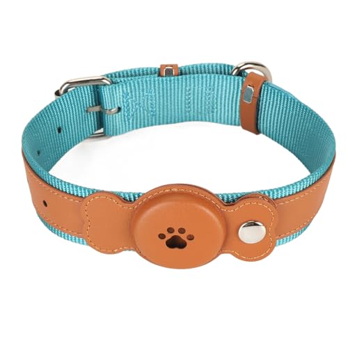 Hundehalsband aus Leder, Sichere Lederschnalle, Leichtes Hundehalsband, Wasserdicht, Stilvoll, für Katzen (Brown) von Cosiki