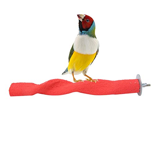 Juli-Geschenk Cosiki Vogel Barsch, Schleifen Nagel Spielzeug Frosted Rod Vogel Barsch Rod, Holzständer für Haustiere Vögel von Cosiki