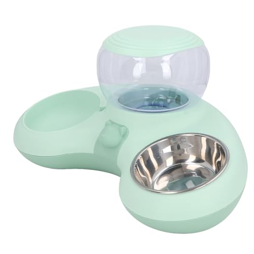 Katzenfutter- und Wassernäpfe, Multifunktionale Doppel-Haustiernäpfe Reduzieren den Nackendruck, Langlebig, 15° Geneigt, für Kleine Hunde (Green) von Cosiki