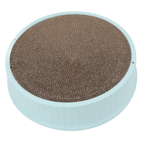 Katzenkratzer-Lounge-Bett, Schalenförmiges Kratzbrett Zum Lösen von Stress, Bequemes Rundes Katzenkratzpad Zum Schärfen der Krallen (Blue) von Cosiki