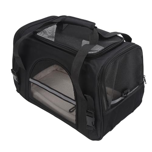 Katzentragetasche, Haustiertragetasche mit Großem Fassungsvermögen, Langlebig und Faltbar für den Reiseeinkauf (Black) von Cosiki