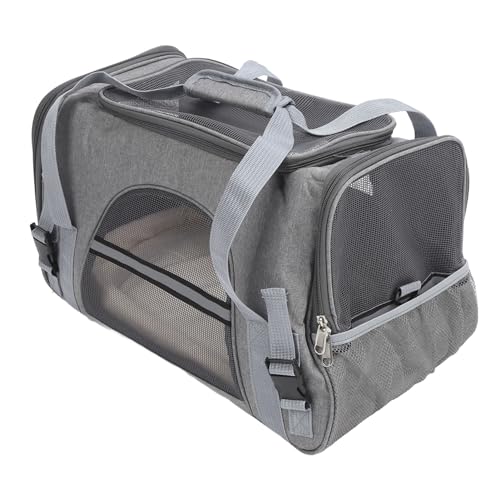 Katzentragetasche, Haustiertragetasche mit Großem Fassungsvermögen, Langlebig und Faltbar für den Reiseeinkauf (Grey) von Cosiki