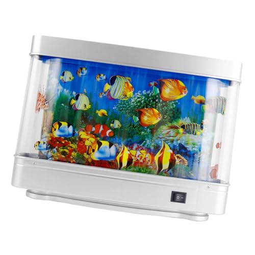 Künstliches Aquarium, Fischlampe mit Beweglichem Fisch, Künstliches Aquarium, Mini-Aquarium, Baby-Aquarium, Spielzeug für (EU-Stecker) von Cosiki