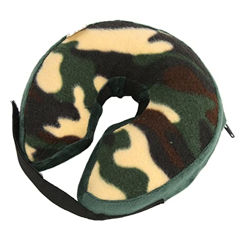 Soft Corn Hundehalsband Zur Genesung von Hunden FöRdert die Wundheilung. Aufblasbares PVC-Futter (Camo Haken- und Reifenverschlüsse L) von Cosiki