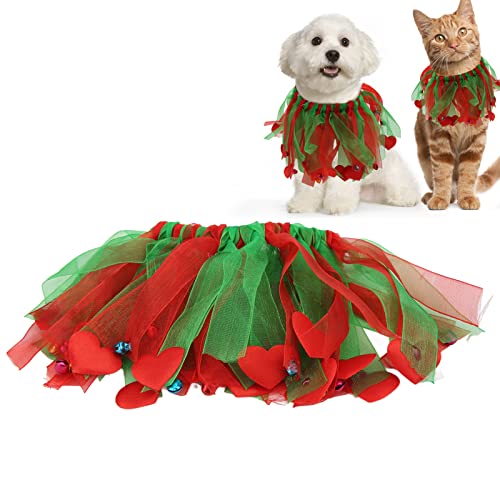 Weihnachts-Halsband für Haustiere, aus Polyester, bequem, schönes Hundehalsband, weich, bunt, für Party für Fotografie von Cosiki