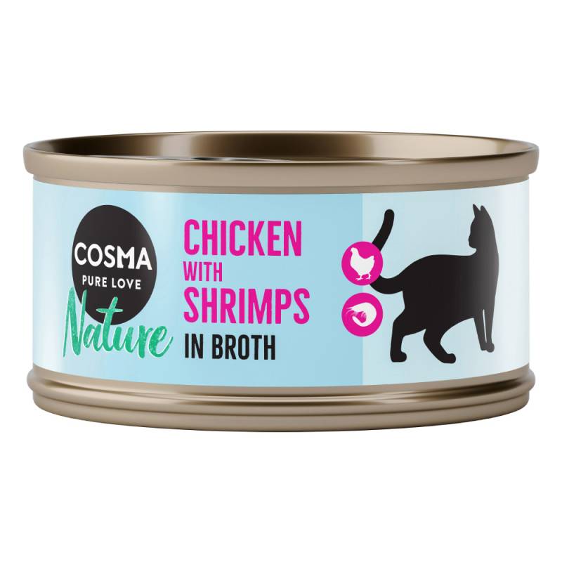 20 + 4 gratis! 24 x 70 g Cosma Nature - Hühnerbrust & Shrimps von Cosma