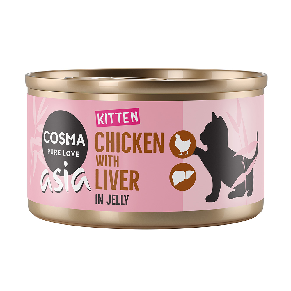 Cosma Asia Kitten 6 x 85 g - Hühnchen mit Hühnchenleber von Cosma