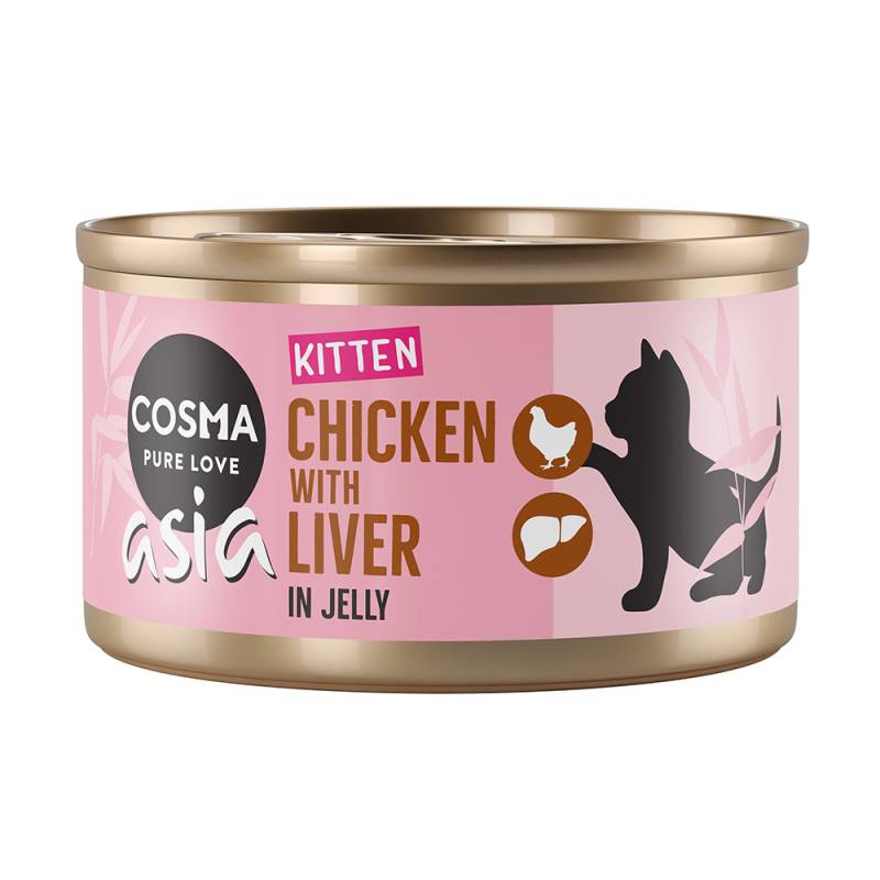 Cosma Asia Kitten in Jelly 6 x 85 g  Hühnchen mit Hühnchenleber von Cosma