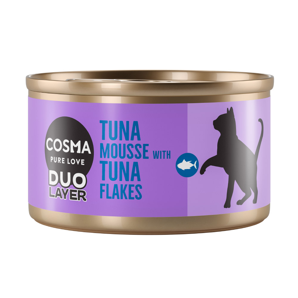 Sparpaket Cosma DUO Layer 24 x 70 g - Thunfischmousse mit Thunfischstückchen von Cosma