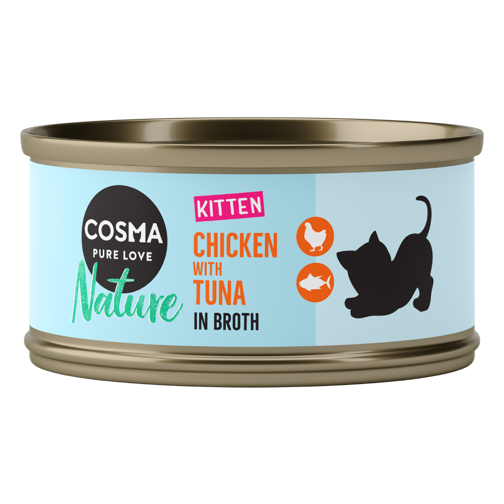 Cosma Kitten Nature, Original und Asia Sparpakete zum Sonderpreis! - Nature Hühnchen & Thunfisch (24 x 70 g) von Cosma