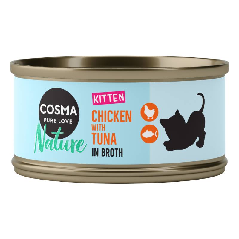 Cosma Kitten Nature, Original und Asia Sparpakete zum Sonderpreis! - Nature Hühnchen & Thunfisch (24 x 70 g) von Cosma