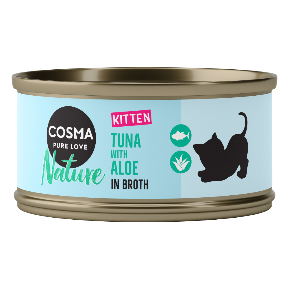 Cosma Kitten Nature, Original und Asia Sparpakete zum Sonderpreis! - Nature Thunfisch & Aloe vera (24 x 70 g) von Cosma