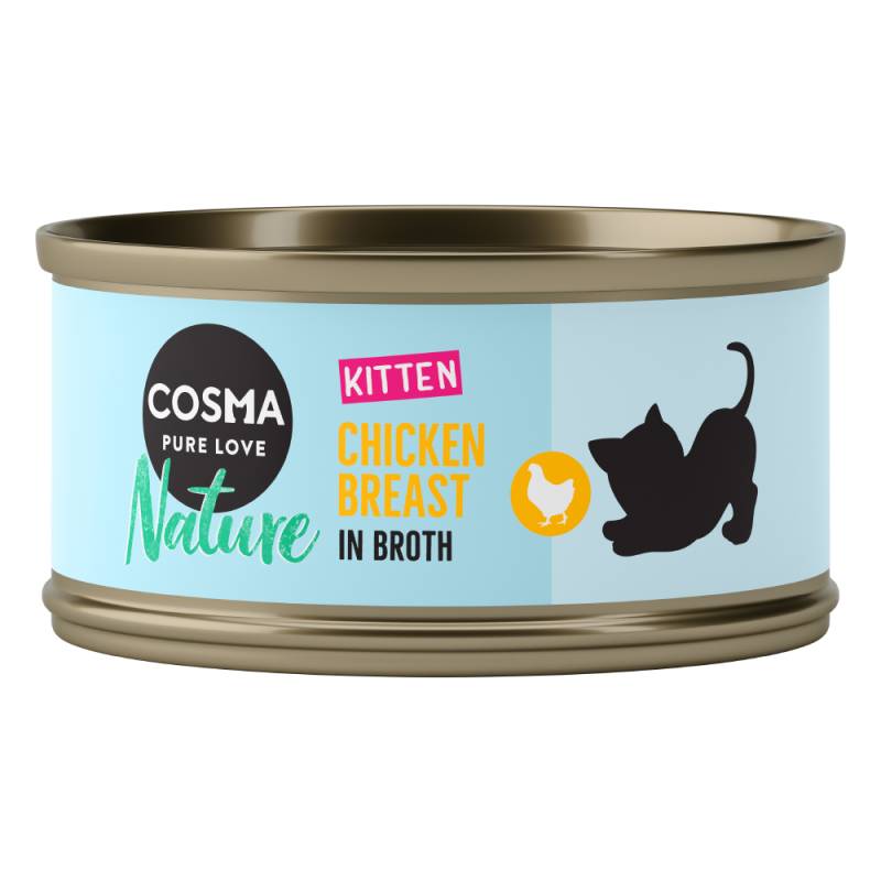 Cosma Nature Kitten 6 x 70 g - Hühnchenbrust von Cosma