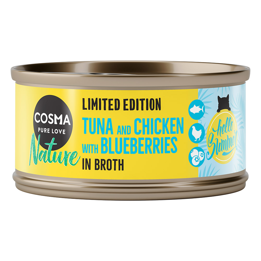 Cosma Nature Summer-Edition Thunfisch und Hühnchen mit Blaubeeren - 6 x 70 g von Cosma