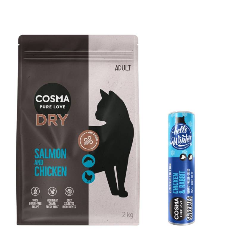 GRATIS Cosma Snackies Winter-Edition! Cosma Trockenfutter 2 kg - Lachs & Huhn von Cosma