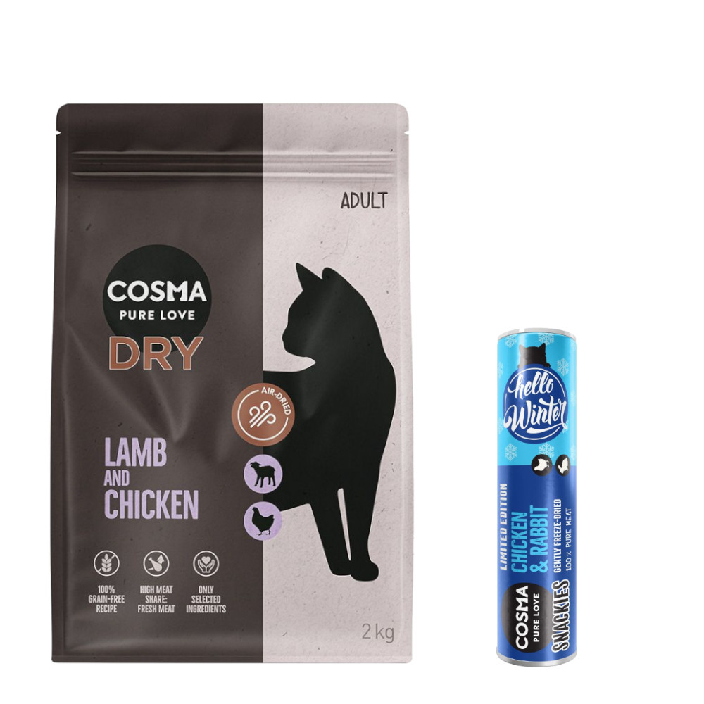 GRATIS Cosma Snackies Winter-Edition! Cosma Trockenfutter 2 kg - Lamm & Huhn von Cosma