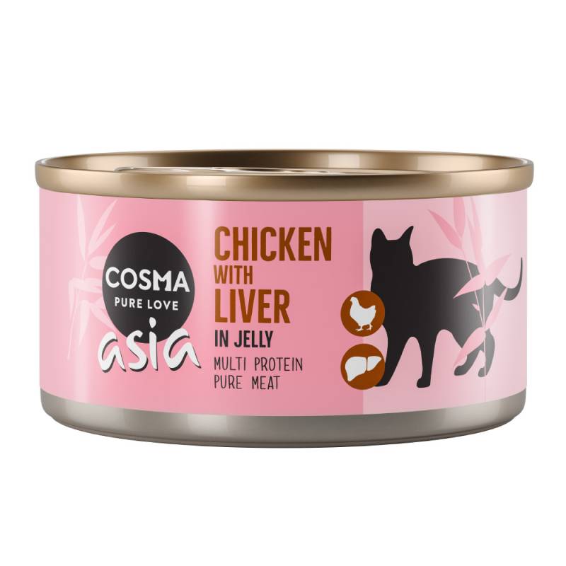 Sparpaket Cosma Asia in Jelly 24 x 170 g - Huhn & Hühnchenleber von Cosma