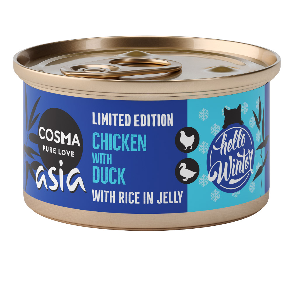 Sparpaket Cosma Asia in Jelly 24 x 85 g - Winter-Edition Hühnchen mit Ente von Cosma