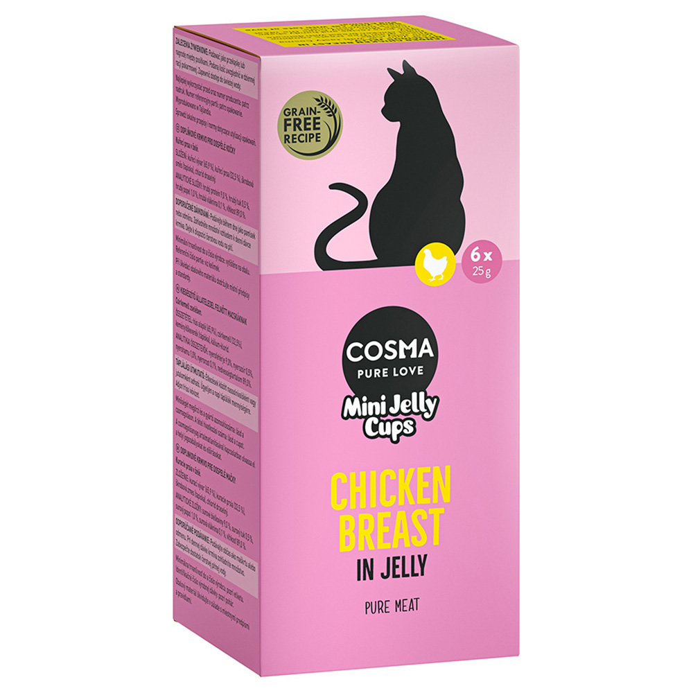 Sparpaket Cosma Mini Jelly Cups 12 x 25 g  - Hühnchenbrust von Cosma