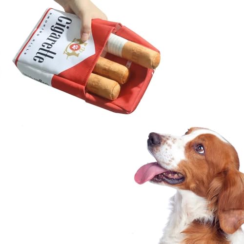 Cosyhomes Interaktive Hundespielzeug, Kichern-Puff-Stick-Spielzeug mit Einer Box, Interaktiver Leckerli-Spender,Plüsch-Hundespielzeug, Welpenspielzeug für mittel große und kleine Hunde von Cosyhomes