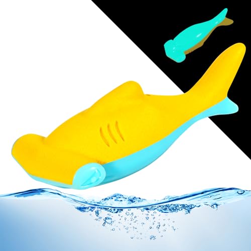 CoubonTail Hundespielzeug, schwimmend, leuchtend, quietschend, leuchtet im Dunkeln (Hammerhead Shark) von CoubonTail