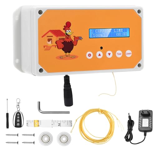 Elektrische Hühnerklappe, Couleeur Automatische Hühnerklappe mit Timer und Fernbedienung, Hühnerklappe Automatisch Batterie oder Netzbetrieb, Hühnertür Automatisch für Sichere Hühnerhaltung, Ohne Tür von Couleeur