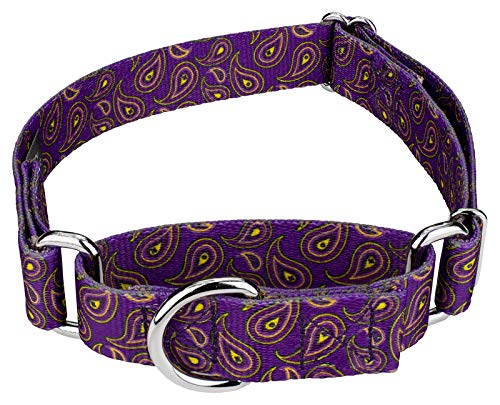 Country Brook Petz Hundehalsband, Paisley-Kollektion mit 6 klassischen Designs (2,5 cm, groß) Violett von Country Brook Design