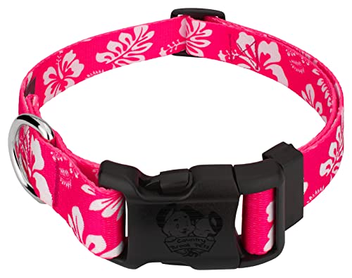 Country Brook Petz Royal Blau Hawaiian Featherweight Deluxe Hundehalsband, Lg 1in w - Fits 16in-22in, Pink Hawaiian von Country Brook Design