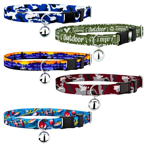 Country Brook Petz Katzenhalsband, Camouflage-Muster, karminrot und weiß, Sport- und Leichtathletik-Kollektion mit 14 temperamentvollen Designs von Country Brook Petz