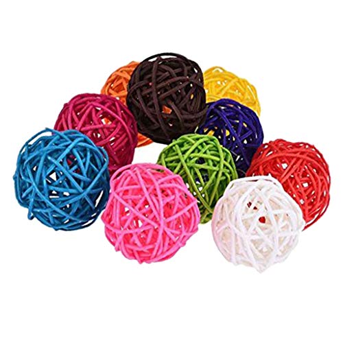 Courtieyeardceastea 10 Stück Rattan-Ball Vogelspielzeug DIY Zubehör Spielzeug für Papagei Wellensittich Sittich 3 cm von Courtieyeardceastea