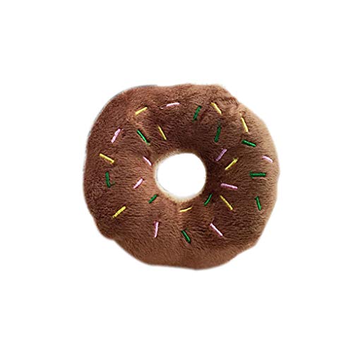 Courtieyeardceastea Plüsch-Spielzeug in Donut-Form, quietschendes Spielzeug für Hunde und Katzen, mit Geräuschen, Kaffeebraun von Courtieyeardceastea