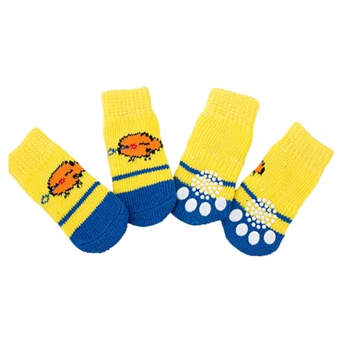 Covermason Hundesocken Teddy DREI Puppensocken zum Kratzen Schmutzig Vier Sätze Hundeschuhe Haustiersocken Katzenpapa T Shirt (H, L) von Covermason