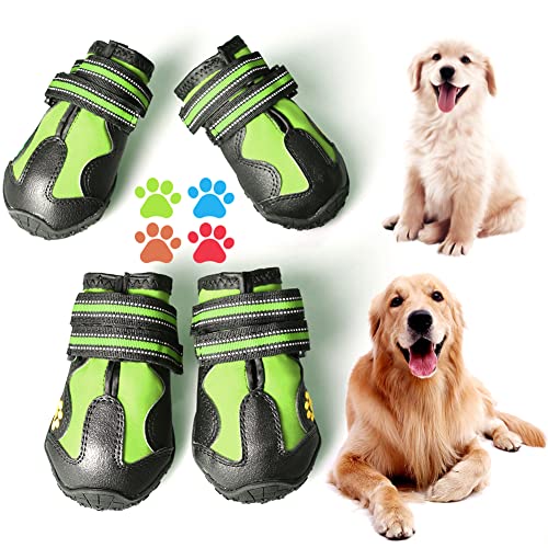 CovertSafe& Hundestiefel für Hunde, rutschfest, wasserdicht, Hundeschuhe für mittelgroße bis große Hunde, 4 Stück, mit robuster Sohle, grau-grün von CovertSafe&