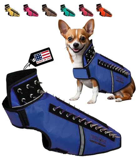 CoyoteVest SpikeVest Hundegeschirr, Weste für kleine Hunde, reflektierende Hundeweste mit Spikes, um Ihr Haustier vor Kojoten, Raptor- und Tierangriffen zu schützen, Anti-Hawk-Weste, hergestellt in von CoyoteVest