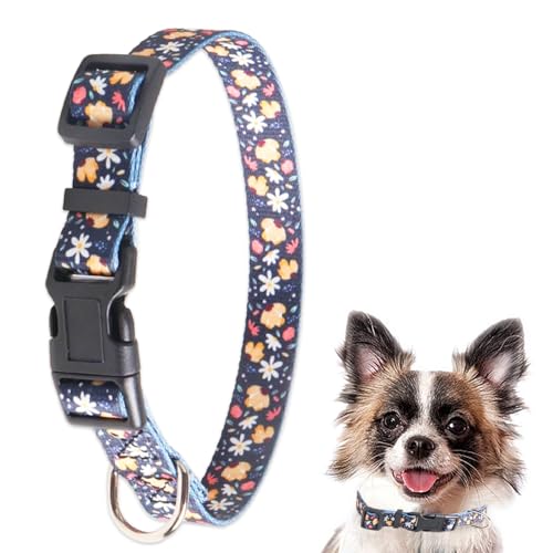 Hundehalsband mit Mustern, weiches, bequemes Haustierhalsband, leicht verstellbares Halsband aus Polyester, für kleine, mittelgroße und große Hunde, Indoor-Outdoor-Aktivitäten, Hund Zubehör von Cozevdnt