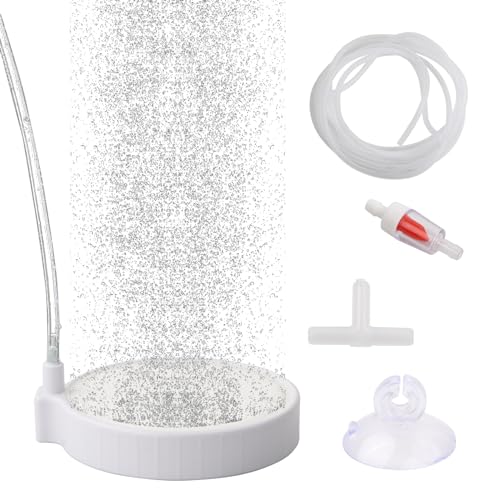 Cozlly Aquarium Nano Bubble Stone Kit, Aquarium Luftstein mit Steuerventil und Luftleitung, Super-High Diffusor für Gelösten Sauerstoff, für Luftpumpen, Aquarien, Eimer, Kleine Teiche (100mm) von Cozlly