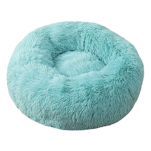 Cozomiz Donut Rundes Plüsch Hundebett Flauschig Waschbar Hundebett für Hunde Katzen Antistress Wolke Plüsch Hundebetten Hundekissen Hundesofa Katzenbett Blauer See 110cm von Cozomiz