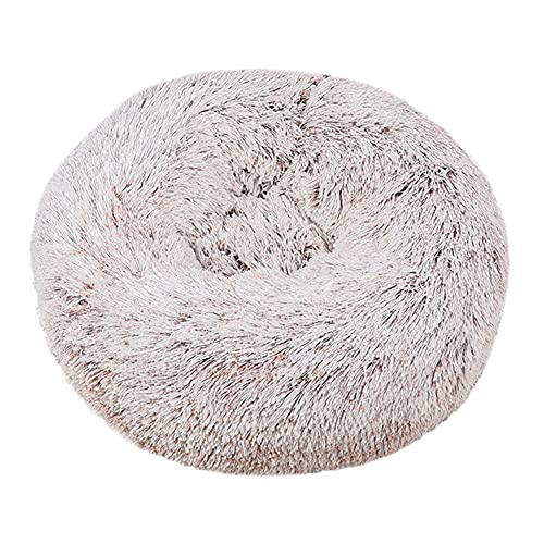 Cozomiz Donut Rundes Plüsch Hundebett Flauschig Waschbar Hundebett für Hunde Katzen Antistress Wolke Plüsch Hundebetten Hundekissen Hundesofa Katzenbett Farbverlauf Braun 120cm von Cozomiz