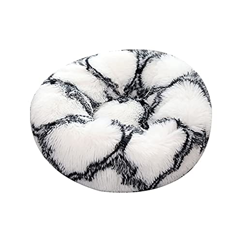 Cozomiz Donut Rundes Plüsch Hundebett Flauschig Waschbar Hundebett für Hunde Katzen Antistress Wolke Plüsch Hundebetten Hundekissen Hundesofa Katzenbett Farbverlauf Diamant-Schwarz 40cm von Cozomiz