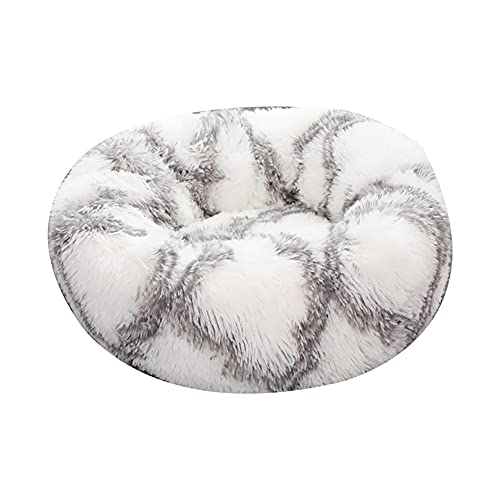 Cozomiz Donut Rundes Plüsch Hundebett Flauschig Waschbar Hundebett für Hunde Katzen Antistress Wolke Plüsch Hundebetten Hundekissen Hundesofa Katzenbett Farbverlauf Diamantgrau 110cm von Cozomiz