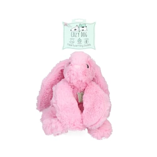 Cozy Dog Bunny Kuscheltier Hund - Kuscheltier mit Herzschlag - Plüschtier Hund - reduziert Trennungsangst - speziell für Welpen - Rosa von Cozy Dog