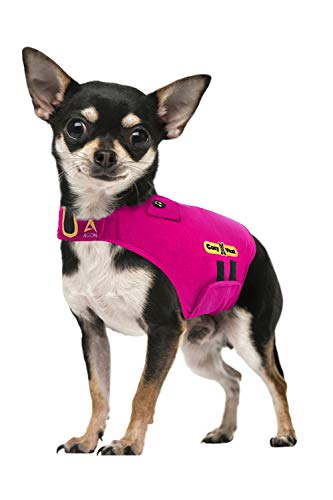 CozyVest 3-in-1 Beruhigende Weste, Musik & Aromatherapie Hund Angst Mantel entspannender Klang & ätherisches Öl Duft behandelt Hunde Stress Relief Feuerwerk Donner Trennung Shirt Jacke (Pink von CozyVest