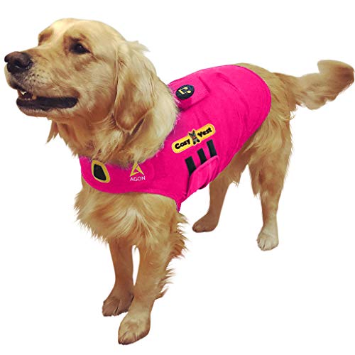 CozyVest 3-in-1-Weste mit Angstzustände, Musik und Aromatherapie, Hundemantel, entspannender Klang und ätherischem Öl, zum Stressabbau, Feuerwerk, Donner-Trennung, Jacke, Rosa, XL [29.5–59.9 kg]) von CozyVest