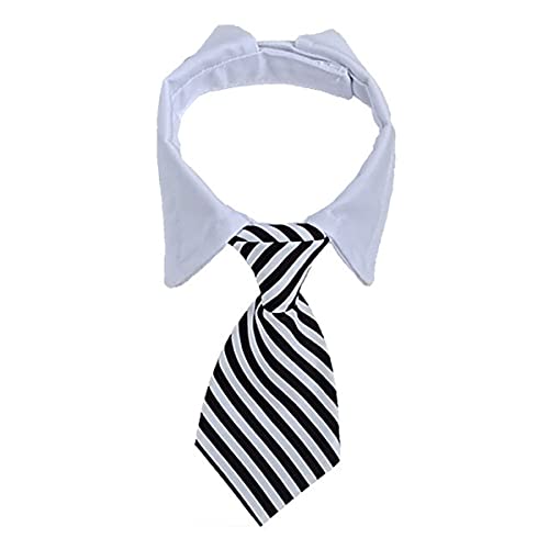 Cozylkx Pet Dog Cat Formal Necktie Animal Bow tie, Adjustable Dog Necktie Pet Costume Necktie Decoration, Black White L von Cozylkx