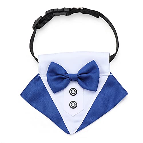 Cozylkx Pet Dog Cat Formal Necktie Animal Bow tie, Adjustable Dog Necktie Pet Costume Necktie Decoration, Blue L von Cozylkx