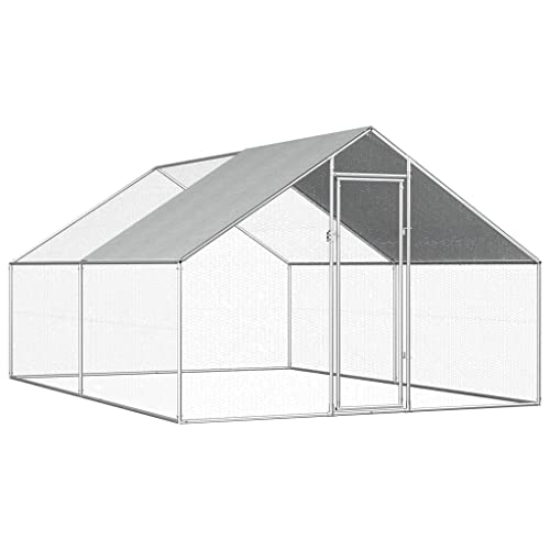 Cozynest Outdoor-Hühnerkäfig 2,75x4x1,92 m Stahl Verzinkt Kleintierstall Freilauf Vogelkäfig von Cozynest